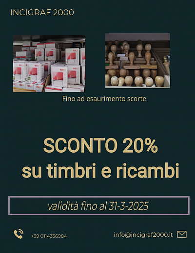 Timbri Colop e montature in legno